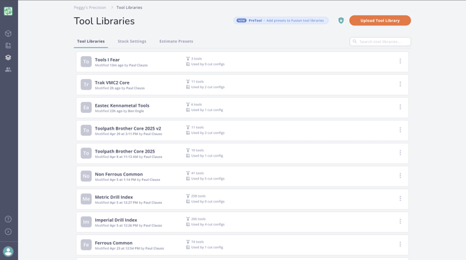 tool libraries upload